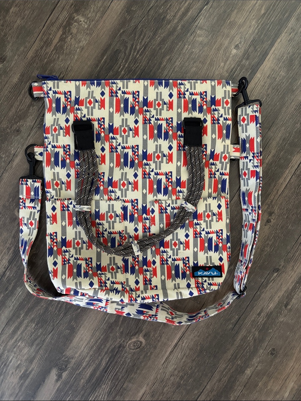 KAVU Foothill Tote Bag Mesa Southwestern Geometric Print Shoulder Bag